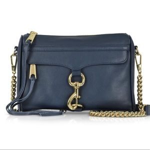 Blue True Navy Leather Mini M.a.c. Crossbody Bag